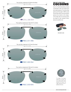 solar shield clip on sunglasses size guide.